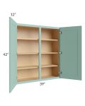 Midtown Mint Green Shaker 39x42 Wall Cabinet