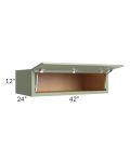 Midtown Pistachio Green Shaker 42x12x24 Lift Up Refrigerator Wall Cabinet