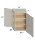 Stratton Light Grey Shaker 24x30 Wall End Angle Cabinet
