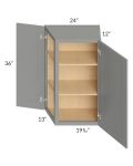 Stratton Dark Grey Shaker 24x36 Wall End Angle Cabinet - Out of stock through mid April