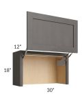 Midtown Dark Grey Shaker 30" Countertop Wall Appliance Cabinet