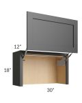 Midtown Black Shaker 30" Countertop Wall Appliance Cabinet