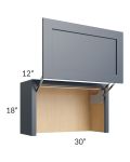 Midtown Blue Shaker 30" Countertop Wall Appliance Cabinet