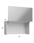 Milan Grey Gloss 33" Countertop Wall Appliance Cabinet