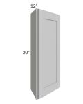 Midtown Painted Grey Shaker 12x30 Wall End Cabinet