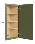 Midtown Hunter Green Shaker 12x36 Wall End Cabinet