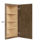 Midtown Mocha Shaker 12x36 Wall End Cabinet