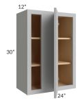 Midtown Painted Grey Shaker 24x30 Blind Corner Wall Cabinet