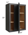 Midtown Black Shaker 24x30 Blind Corner Wall Cabinet