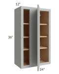 Midtown Painted Grey Shaker 24x36 Blind Corner Wall Cabinet