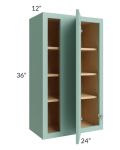 Midtown Mint Green Shaker 24x36 Blind Corner Wall Cabinet