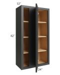 Midtown Black Shaker 24x42 Blind Corner Wall Cabinet