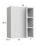 Euro Gloss White 24x30-1/4 Blind Corner Wall Cabinet