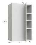 Euro White Grain 24x40-1/4 Blind Corner Wall Cabinet