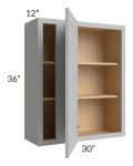 Midtown Painted Grey Shaker 30x36 Blind Corner Wall Cabinet