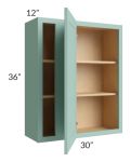 Midtown Mint Green Shaker 30x36 Blind Corner Wall Cabinet