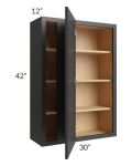 Midtown Black Shaker 30x42 Blind Corner Wall Cabinet