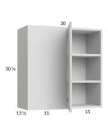 Euro White Grain 30x30-1/4 Blind Corner Wall Cabinet