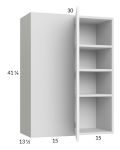 Euro Gloss White 30x40-1/4 Blind Corner Wall Cabinet