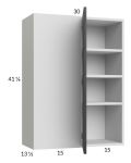 Euro Cafe 30x40-1/4 Blind Corner Wall Cabinet