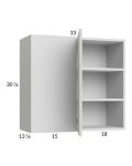 Euro White Grain 33x30-1/4 Blind Corner Wall Cabinet