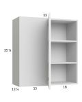 Euro Gloss White 33x35-1/4 Blind Corner Wall Cabinet