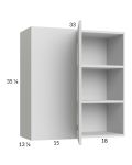 Euro White Grain 33x35-1/4 Blind Corner Wall Cabinet