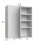 Euro White Grain 33x40-1/4 Blind Corner Wall Cabinet