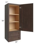 Tuscan Kona Brown 18x48x15 Wall Cabinet with Drawers