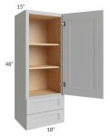 Tuscan Painted Grey 18x48x15 Wall Cabinet with Drawers