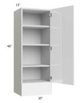 Milan White Gloss 18x48x15 Wall Cabinet with Drawers