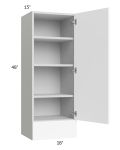 Milan White Matte 18x48x15 Wall Cabinet with Drawers