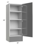 Milan Grey Gloss 18x48x15 Wall Cabinet with Drawers