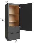 Vienna Black 18x48x15 Wall Cabinet with Drawers