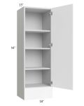 Milan White Matte 18x54x15 Wall Cabinet with Drawers