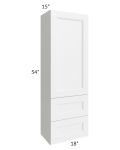 Union White 18x54x15 Wall Cabinet with Drawers