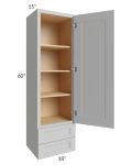 Tuscan Painted Grey 18x60x15 Wall Cabinet with Drawers