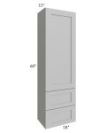 Midtown Painted Grey Shaker 18x60x15 Wall Cabinet with Drawers