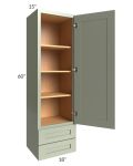 Midtown Pistachio Green Shaker 18x60x15 Wall Cabinet with Drawers