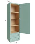 Midtown Mint Green Shaker 18x60x15 Wall Cabinet with Drawers