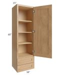 Midtown Timber Shaker 18x60x15 Wall Cabinet with Drawers