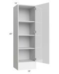Milan White Gloss 18x60x15 Wall Cabinet with Drawers