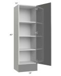 Milan Grey Gloss 18x60x15 Wall Cabinet with Drawers