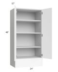 Milan White Matte 24x48x15 Wall Cabinet with Drawers