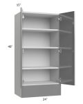 Milan Grey Gloss 24x48x15 Wall Cabinet with Drawers