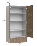 Milan Pecan 24x48x15 Wall Cabinet with Drawers