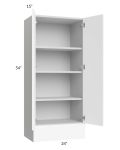 Milan White Matte 24x54x15 Wall Cabinet with Drawers