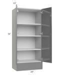 Milan Grey Gloss 24x54x15 Wall Cabinet with Drawers