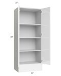 Milan White Gloss 24x60x15 Wall Cabinet with Drawers