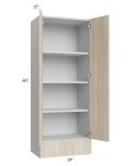 Milan Natural 24x60x15 Wall Cabinet with Drawers